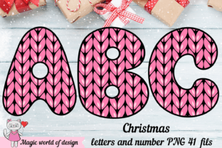 Pink Christmas Knitted Letters Png Clipa Gráfico Ilustraciones Imprimibles Por  Magic world of design 1