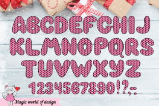 Pink Christmas Knitted Letters Png Clipa Gráfico Ilustraciones Imprimibles Por  Magic world of design 2