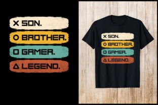 Son Brother Gamer Legend Gaming T-Shirt Illustration Designs de T-shirts Par nxmnadim 1