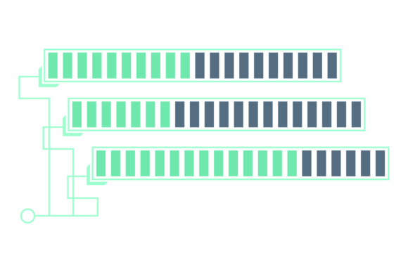 Futuristic Bar Indicator. Green Progress Graphic Illustrations By yummybuum