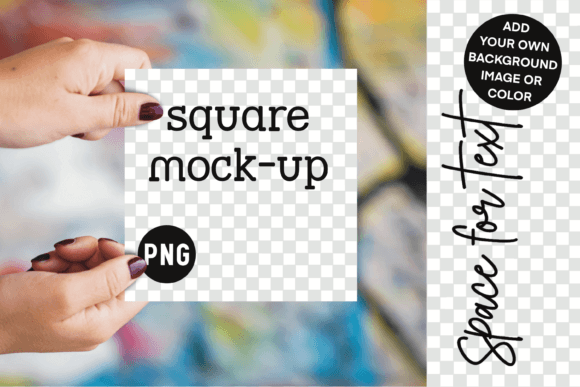 Square Card Book Page Hands Mockup Frame Grafika Niestandardowe Makiety Produktów Przez Sany O.