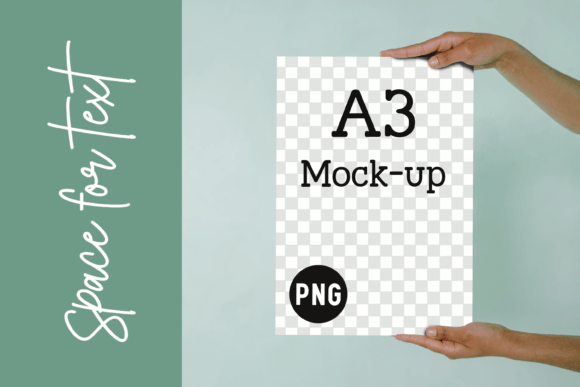 A3 Large Page Art Poster Mockups PNG Gráfico Mockups de Productos Diseñados a Medida Por Sany O.
