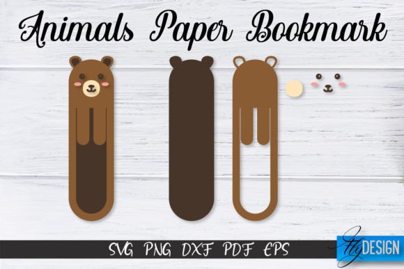 Bear Paper Bookmark SVG | Bookmark SVG Afbeelding Crafts Door flydesignsvg