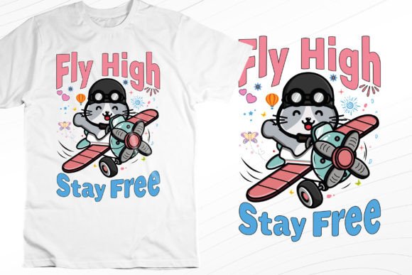 Fly High Stay Free Modern T-Shirt Design Graphic T-shirt Designs By imkhaliid