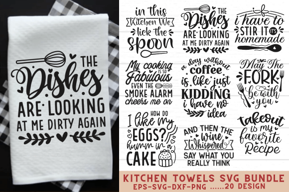 Kitchen Towels SVG Bundle,Towel SVG Graphic Crafts By happy svg club