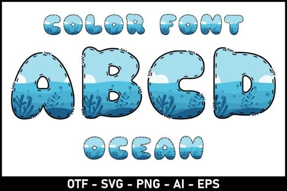 Ocean Color Fonts Font By Veil