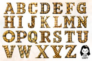 Plaid Christmas Alphabet Clipart Bundle Gráfico Ilustraciones Imprimibles Por Cat Lady 3