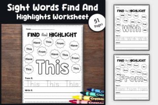 Sight Word: Find, Highlight, & Coloring Grafik Vorschule Von TheStudyKits 1