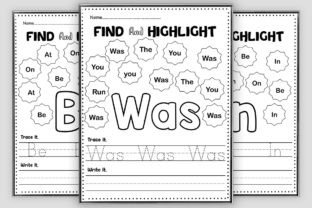 Sight Word: Find, Highlight, & Coloring Grafik Vorschule Von TheStudyKits 2