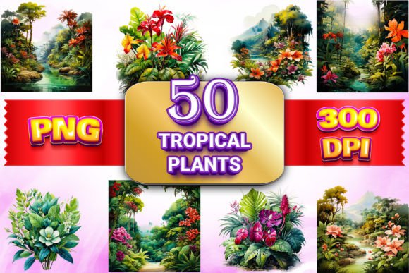 Tropical Plants Clipart Graphic Illustrations By royalerink