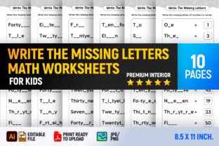 Write the Missing Letter Math Worksheets Graphic K By Interior Creative 1
