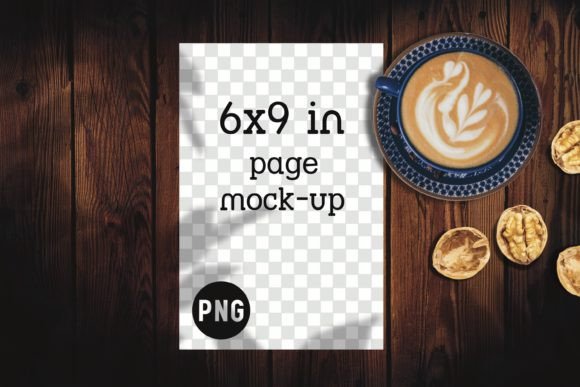 6x9 Book Page Mockup PNG Coffee Walnuts Graphic Product Mockups By Sany O.