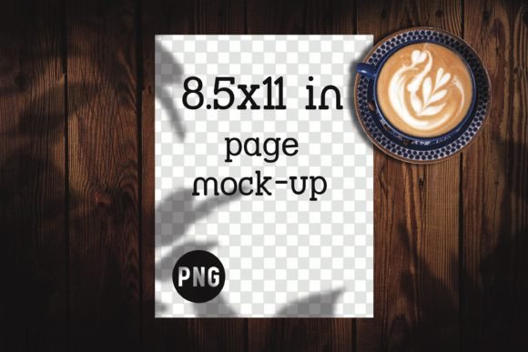 8.5x11 Book Page Mockups Wood Desk PNG Graphic Product Mockups By Sany O.