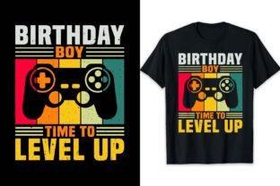 Birthday Boy Time to Level Up Gamer Boy Illustration Designs de T-shirts Par shihabmazlish87 1
