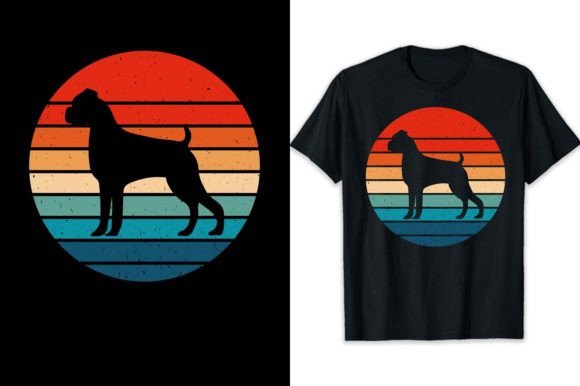 Boxer Dog Shirt Design Retro Vintage Gráfico Diseños de Camisetas Por shihabmazlish87