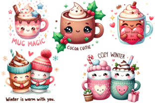 Cute Hot Cocoa Winter Sublimation Bundle Grafik Szenengeneratoren Von Lelix Art 6