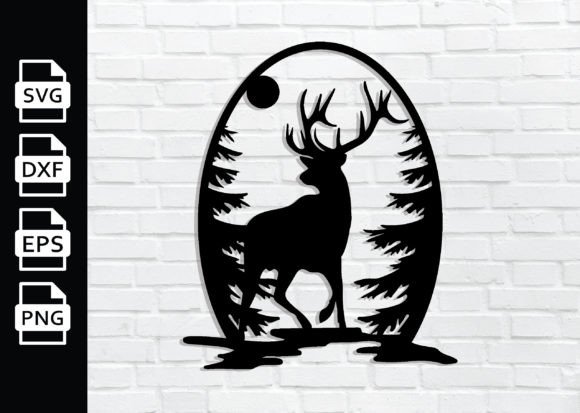 Deer Metal Wall Art Laser Cut Files Graphic 3D SVG By MetalWallArt