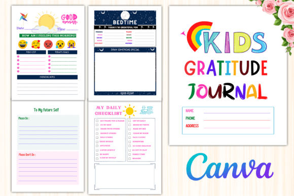 Gratitude Journal for Kids Graphic Print Templates By KDP Studio
