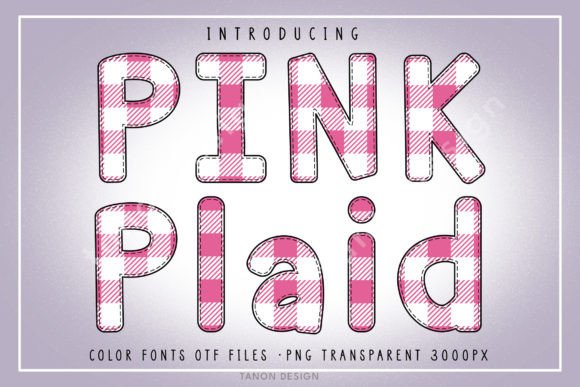 Pink Plaid Fuentes de Colores Fuente Por tanondesign