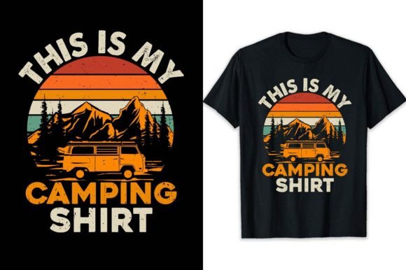 Retro Style Vintage Camping Shirt Design Graphic T-shirt Designs By shihabmazlish87