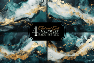 Teal Gold Alcohol Ink Background Bundle Graphic Backgrounds By Haylee 1