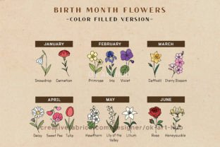 Birth Month Flower Vector-Bundle Afbeelding Crafts Door OK Art Hub 5