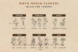 Birth Month Flower Vector-Bundle Afbeelding Crafts Door OK Art Hub 3