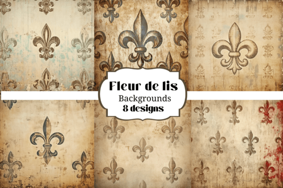 French Fleur De Lis Vintage Backgrounds Graphic Backgrounds By Laura Beth Love