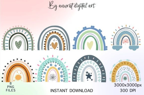 Rainbow Graphic Illustrations By Anurat Digital Art