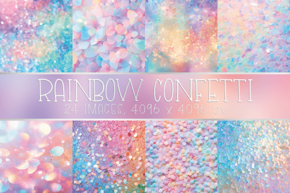 Rainbow Pastel Confetti Backgrounds Graphic Backgrounds By Color Studio