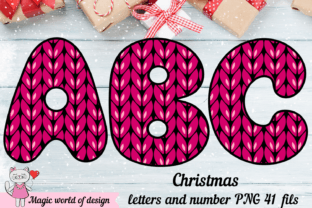 Fuchsia Christmas Knitted Letters Png Gráfico Manualidades Por  Magic world of design 1