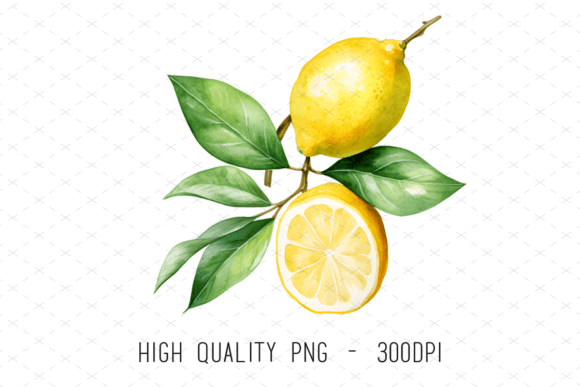 Watercolor Lemon Sublimation Clipart Illustration Illustrations Imprimables Par ArtCursor
