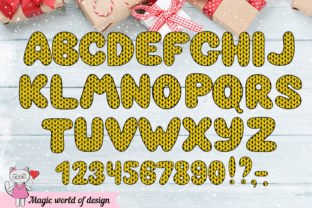 Yellow Knitted Alphabet Letters Sublimat Gráfico Manualidades Por  Magic world of design 2