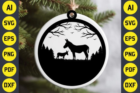 Christmas Donkey Cricut SVG Design 10 Graphic 3D Christmas By Creative T-Shirts