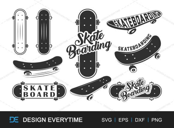 Premium Skateboard Vector SVG Bundle Gráfico Plantillas de Impresión Por DesignEverytime