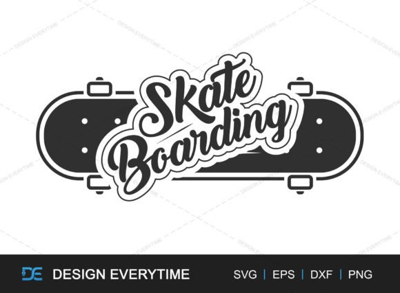 Skateboarding Typography SVG Grafica Modelli di Stampa Di DesignEverytime