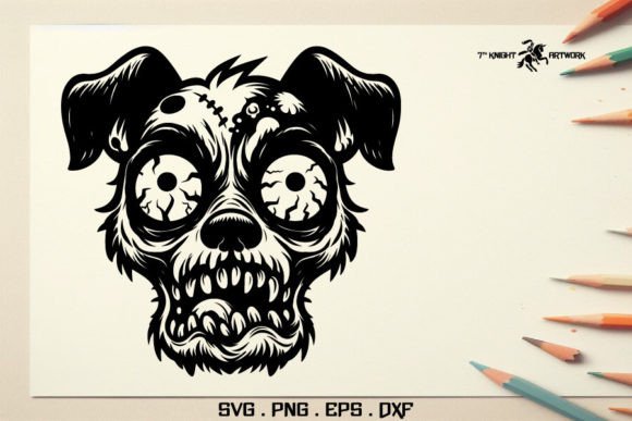 Zombie Dog Head Svg Graphic Crafts By Seventh Knight Artwork