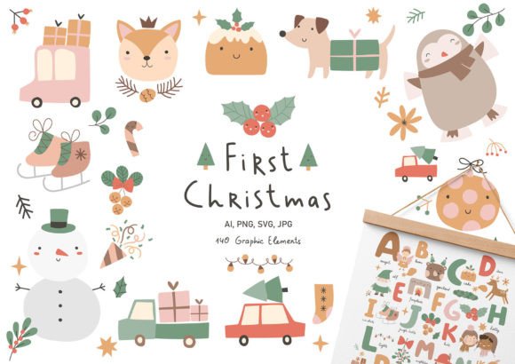 Boho Baby Christmas Illustration Graphic Illustrations By OxanaTally
