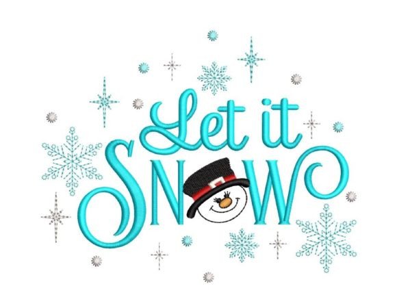 Let It Snow Navidad Diseño de Bordado Por LizaEmbroidery