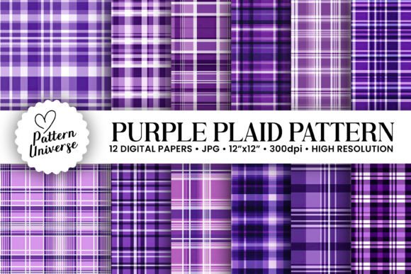 Purple Plaid Seamless Patterns Gráfico Patrones IA Por Pattern Universe
