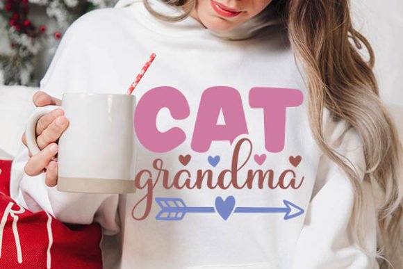 Cat Grandma Illustration Artisanat Par DollarSmart