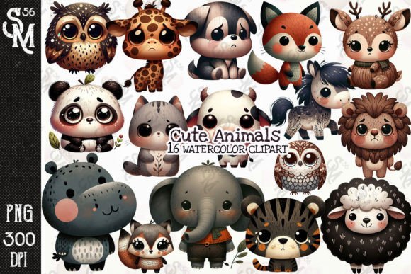 Cute Animal Sublimation Clipart PNG Illustration Illustrations Imprimables Par StevenMunoz56