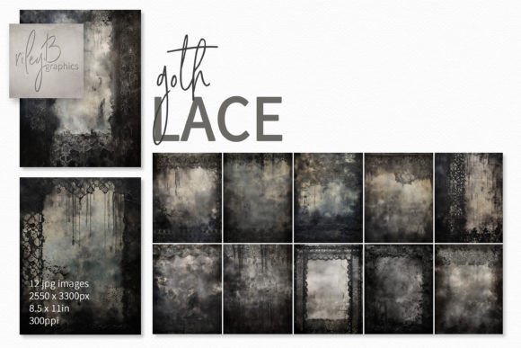 Goth Lace Paintings Graphic AI Illustrations By rileybgraphics