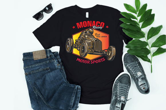 Monaco Racing Motor Sports T-Shirt Desig Graphic T-shirt Designs By kdppodsolutions