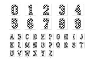 Race Checkered Alphabet Font Sublimation Gráfico Artesanato Por superdong_nu 2