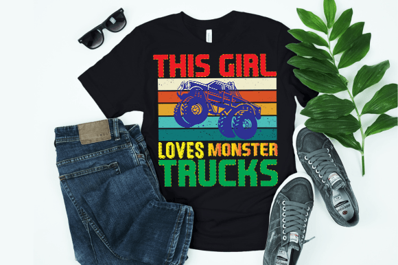 This Girl Loves Monster Trucks T-Shirt D Graphic T-shirt Designs By kdppodsolutions