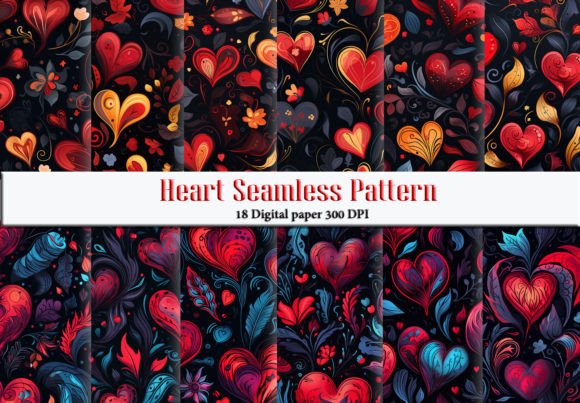About Heart Seamless Pattern Illustration Généré par IA Par Design Station