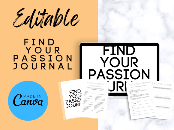 Editable Find Your Passion Journal Graphic Print Templates By Content Shortcuts