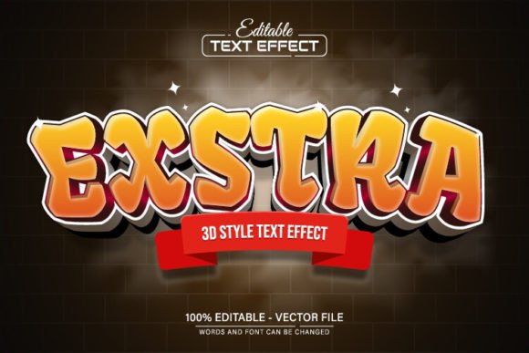 Ekstra Cartoon Bold 3d Text Effect Grafik Kreative Add-Ons Von aglonemadesign