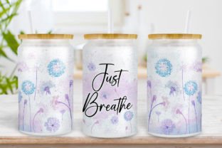 Just Breathe Dandelion 16oz Libbey Glass Graphic Print Templates By BOOcrafts 1
